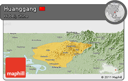 Savanna Style Panoramic Map of Huanggang