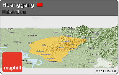 Savanna Style Panoramic Map of Huanggang