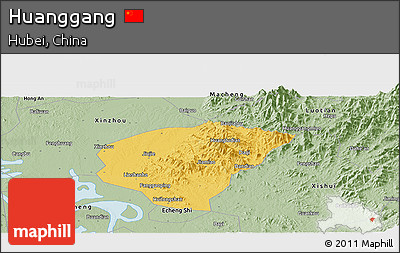 Savanna Style Panoramic Map of Huanggang