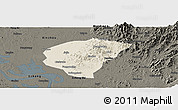 Shaded Relief Panoramic Map of Huanggang, darken