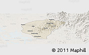 Shaded Relief Panoramic Map of Huanggang, lighten