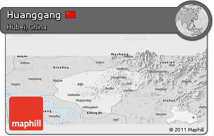 Silver Style Panoramic Map of Huanggang