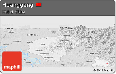 Silver Style Panoramic Map of Huanggang
