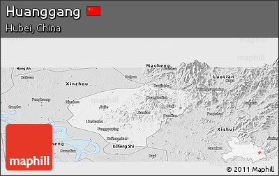 Silver Style Panoramic Map of Huanggang