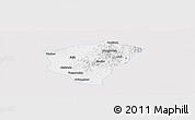 Silver Style Panoramic Map of Huanggang, single color outside