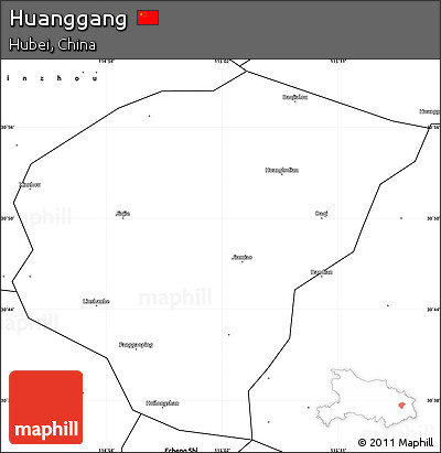 Blank Simple Map of Huanggang