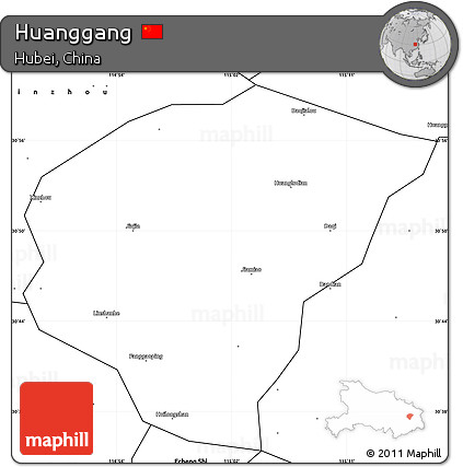 Blank Simple Map of Huanggang