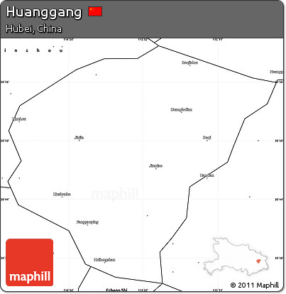 Blank Simple Map of Huanggang