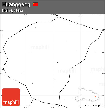 Blank Simple Map of Huanggang, no labels