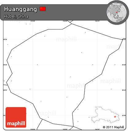 Blank Simple Map of Huanggang, no labels