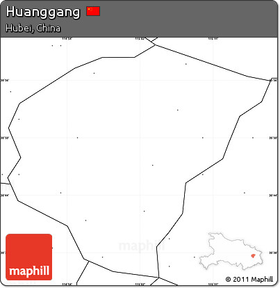 Blank Simple Map of Huanggang, no labels