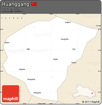 Classic Style Simple Map of Huanggang