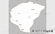 Gray Simple Map of Huanggang, cropped outside