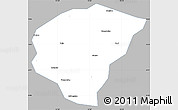 Gray Simple Map of Huanggang, single color outside
