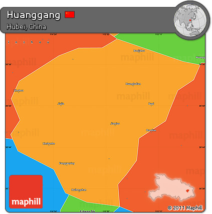 Political Simple Map of Huanggang