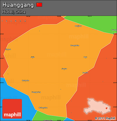 Political Simple Map of Huanggang