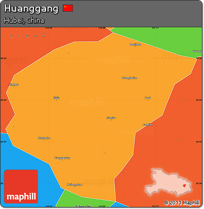 Political Simple Map of Huanggang