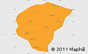 Political Simple Map of Huanggang, single color outside