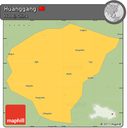 Savanna Style Simple Map of Huanggang