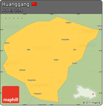 Savanna Style Simple Map of Huanggang