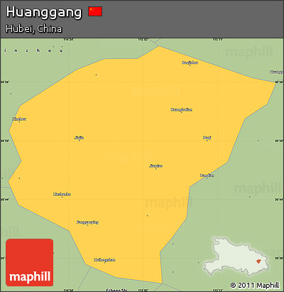 Savanna Style Simple Map of Huanggang