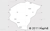 Silver Style Simple Map of Huanggang, cropped outside