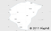 Silver Style Simple Map of Huanggang, single color outside