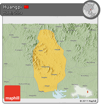 Savanna Style 3D Map of Huangpi