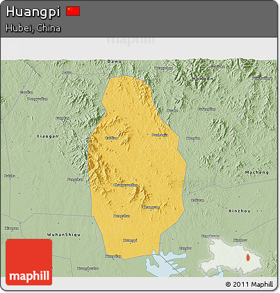 Savanna Style 3D Map of Huangpi