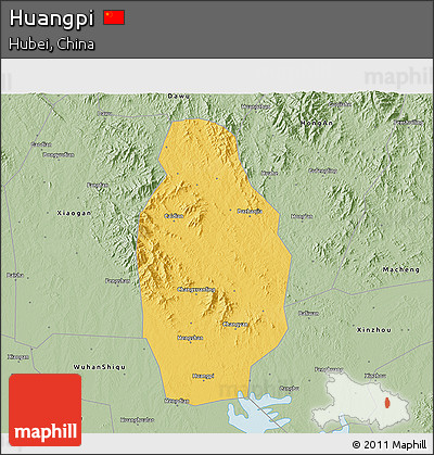 Savanna Style 3D Map of Huangpi