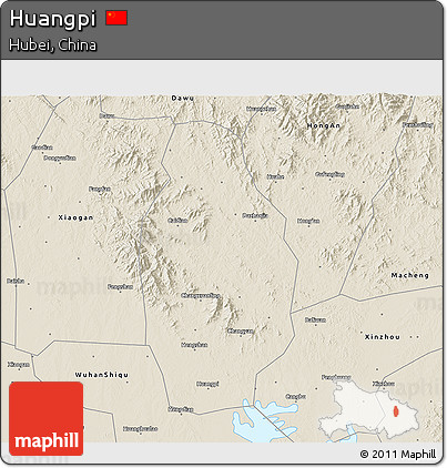 Shaded Relief 3D Map of Huangpi