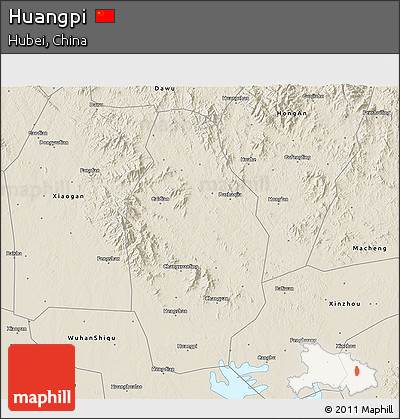 Shaded Relief 3D Map of Huangpi