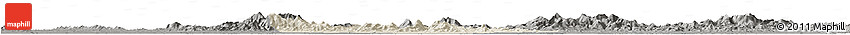 Shaded Relief Horizon Map of Huangpi, darken, semi-desaturated