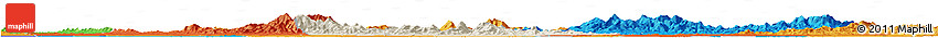 Shaded Relief Horizon Map of Huangpi, political outside