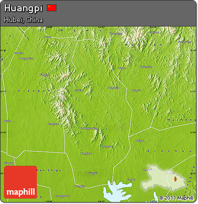 Physical Map of Huangpi