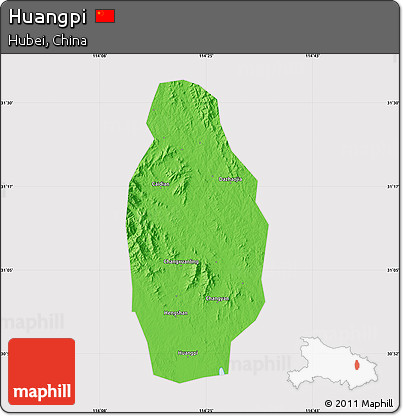 Political Map of Huangpi, cropped outside