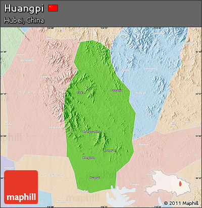 Political Map of Huangpi, lighten