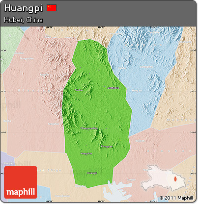 Political Map of Huangpi, lighten