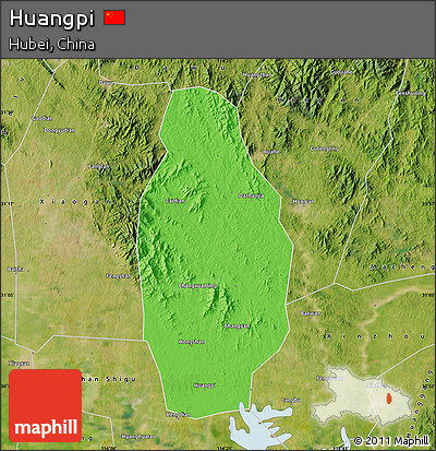 Political Map of Huangpi, satellite outside