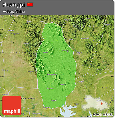 Political Map of Huangpi, satellite outside