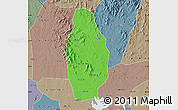 Political Map of Huangpi, semi-desaturated