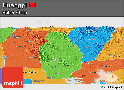 Political Panoramic Map of Huangpi