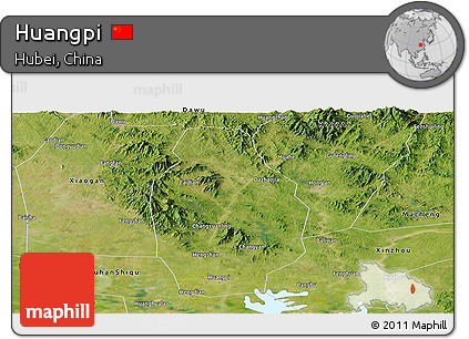 Satellite Panoramic Map of Huangpi