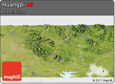 Satellite Panoramic Map of Huangpi
