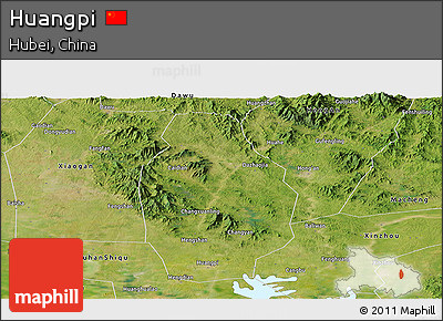 Satellite Panoramic Map of Huangpi