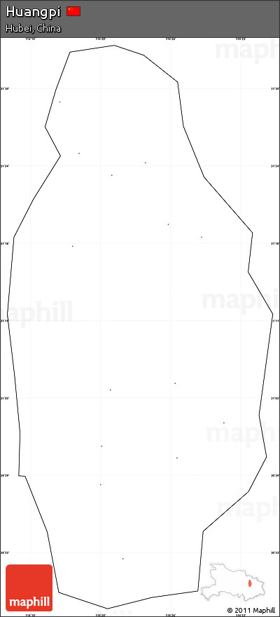 Blank Simple Map of Huangpi, cropped outside, no labels