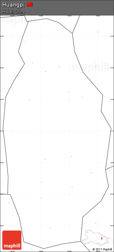 Blank Simple Map of Huangpi, no labels