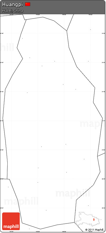 Blank Simple Map of Huangpi, no labels