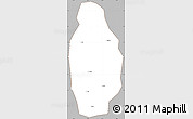 Gray Simple Map of Huangpi, cropped outside