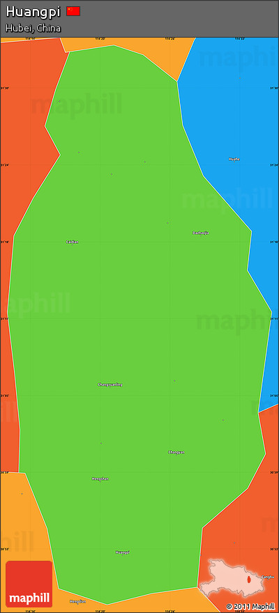 Political Simple Map of Huangpi